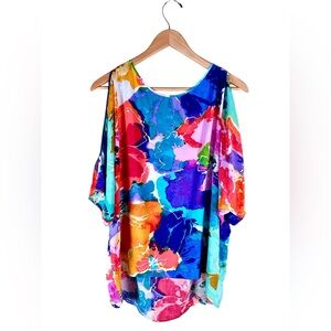 Jams World Women’s Open Sleeve Floral Print Top